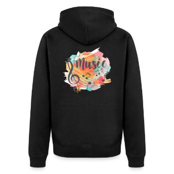 Style de musique de la musique - Veste à capuche bio Premium Unisexe - noir - Dos - Nico (187cm)