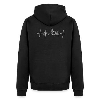 Drum heartbeat - Unisex Premium Organic Zip Hoodie - black - Back - Nico (187cm)