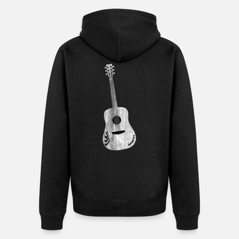 Gitarre - Unisex Premium Bio Zip Hoodie - Schwarz