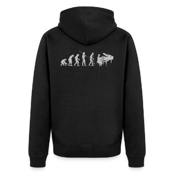 Evolution music piano - Unisex Premium Organic Zip Hoodie - black - Back - Nico (187cm)