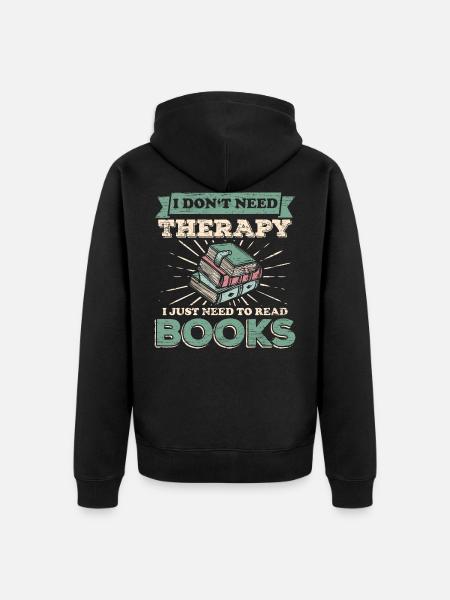 books - Unisex Premium Organic Zip Hoodie - black