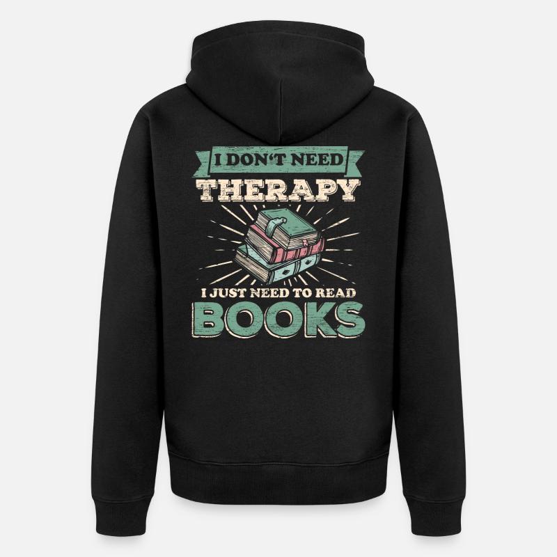 Bücher - Unisex Premium Bio Zip Hoodie - Schwarz