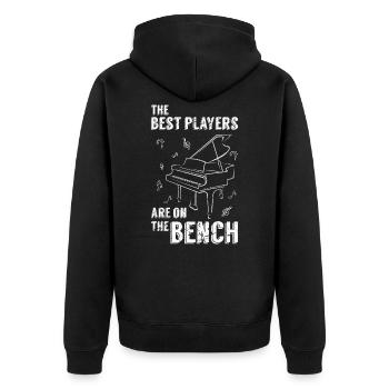Musician Piano Classical - Unisex Premium Organic Zip Hoodie - black - Back - Nico (187cm)