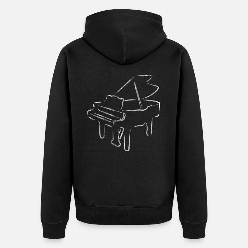 piano - Veste à capuche bio Premium Unisexe - noir