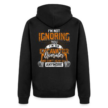 Excavator driver - Unisex Premium Organic Zip Hoodie - black - Back - Nico (187cm)