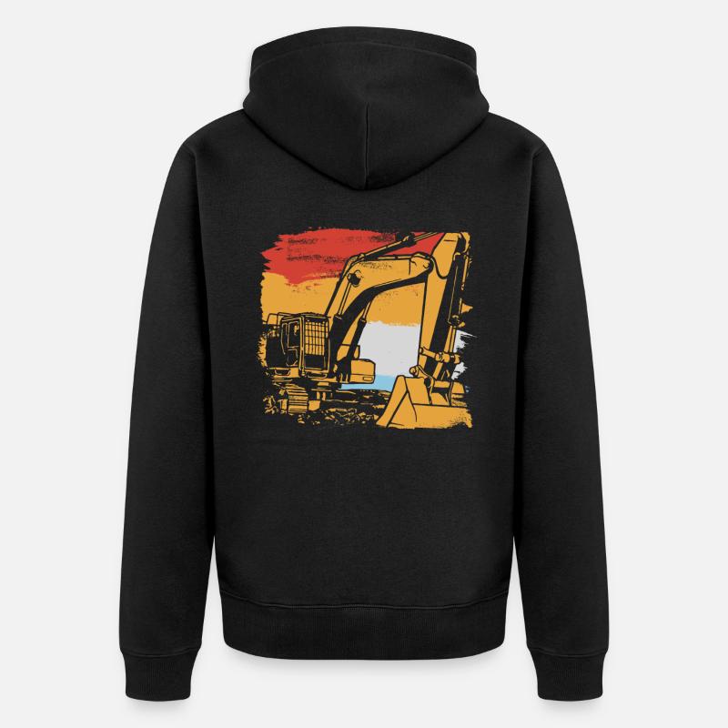 Bagger Schaufel - Unisex Premium Bio Zip Hoodie - Schwarz