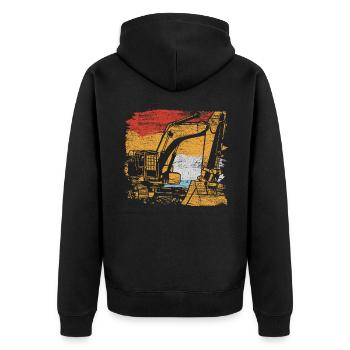 Bagger - Unisex Premium Bio Zip Hoodie - Schwarz - Hinten - Nico (187cm)