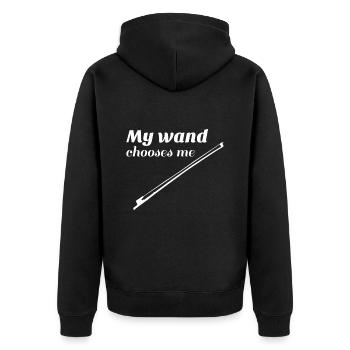 Geige - Unisex Premium Bio Zip Hoodie - Schwarz - Hinten - Nico (187cm)