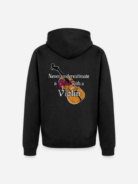 Violin player woman - Unisex Premium Organic Zip Hoodie - black