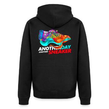 Sneakers shoes shoes sports gift - Unisex Premium Organic Zip Hoodie - black - Back - Nico (187cm)
