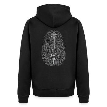 Cellist DNA - Unisex Premium Bio Zip Hoodie - Schwarz - Hinten - Nico (187cm)
