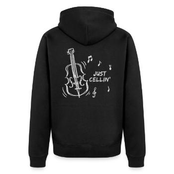 Violoncelle joueur - Veste à capuche bio Premium Unisexe - noir - Dos - Nico (187cm)