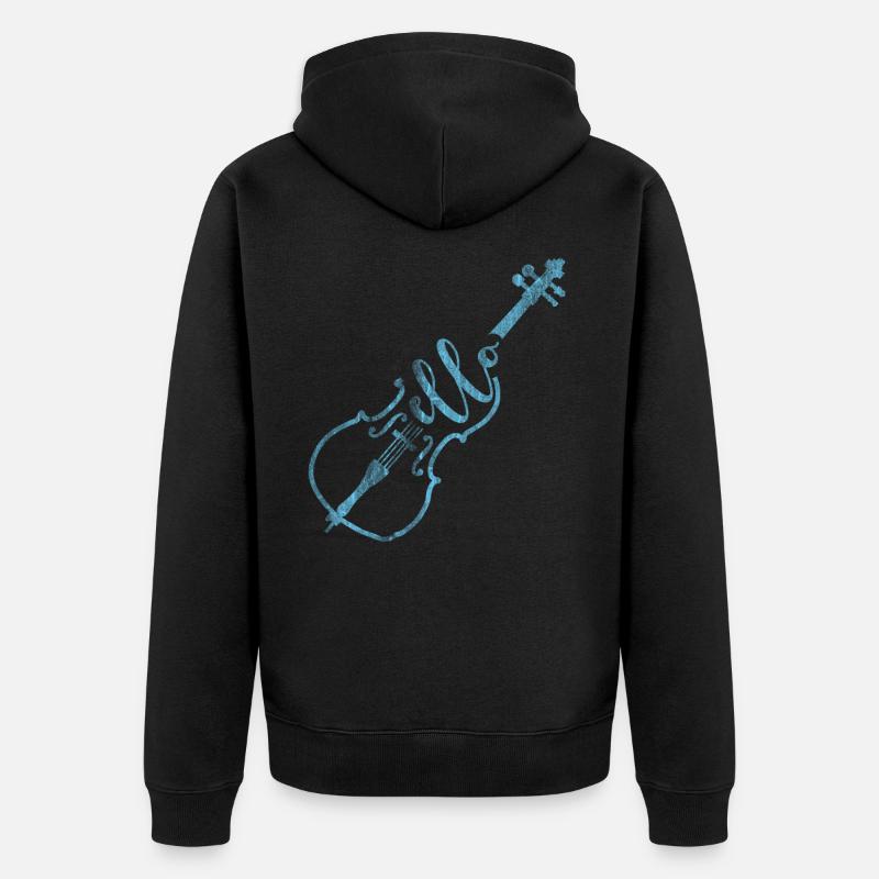 Cello Komponist - Unisex Premium Bio Zip Hoodie - Schwarz