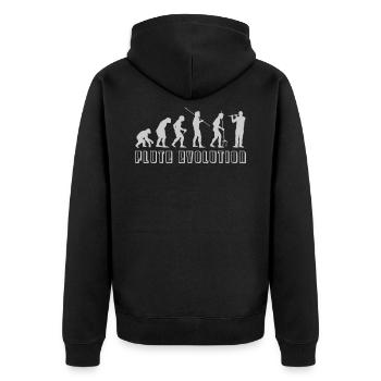 Evolution de la flûte - Veste à capuche bio Premium Unisexe - noir - Dos - Nico (187cm)