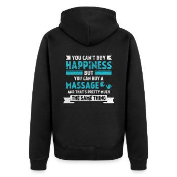 Massage Massage Relax Relax - Unisex Premium Organic Zip Hoodie - black - Back - Nico (187cm)