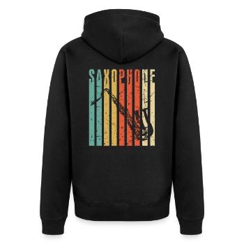 Saxophone Solo - Veste à capuche bio Premium Unisexe - noir - Dos - Nico (187cm)
