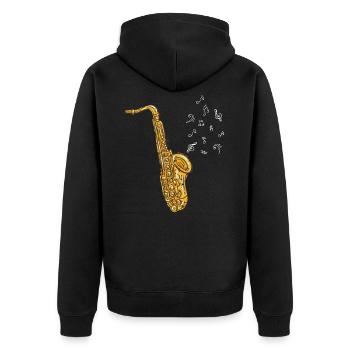 Saxophone Jazz Cadeau - Veste à capuche bio Premium Unisexe - noir - Dos - Nico (187cm)