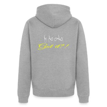 Dirigent Orchester - Unisex Premium Bio Zip Hoodie - Grau meliert - Hinten - Nico (187cm)