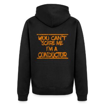 Dirigent - Unisex Premium Bio Zip Hoodie - Schwarz - Hinten - Nico (187cm)