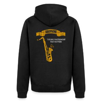 Musique de saxophone - Veste à capuche bio Premium Unisexe - noir - Dos - Nico (187cm)