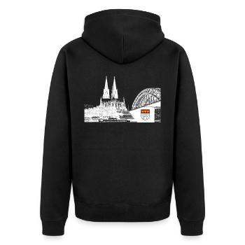 Cologne Cathedral - Unisex Premium Organic Zip Hoodie - black - Back - Nico (187cm)