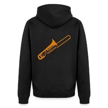 Trombone musical instrument - Unisex Premium Organic Zip Hoodie - black - Back - Nico (187cm)