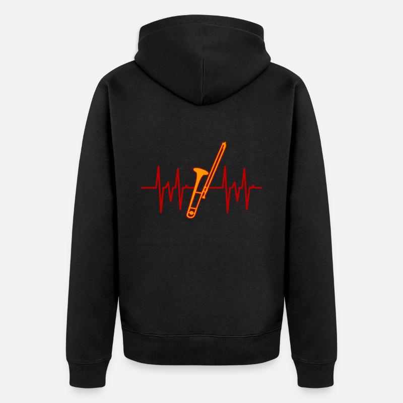 Trombone rythme cardiaque - Veste à capuche bio Premium Unisexe - noir