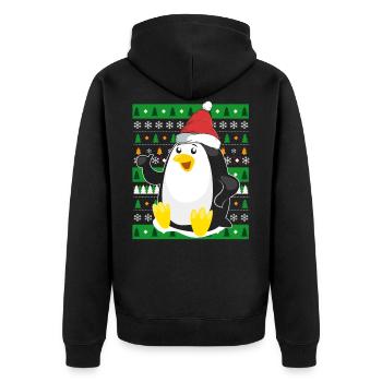 Ugly Christmas Pingouin - Veste à capuche bio Premium Unisexe - noir - Dos - Nico (187cm)