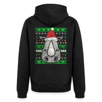 Rhino Ugly Christmas - Veste à capuche bio Premium Unisexe - noir - Dos - Nico (187cm)