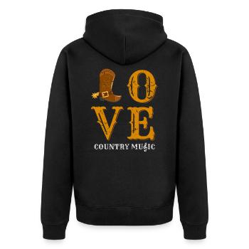 Country Musique Far West - Veste à capuche bio Premium Unisexe - noir - Dos - Nico (187cm)