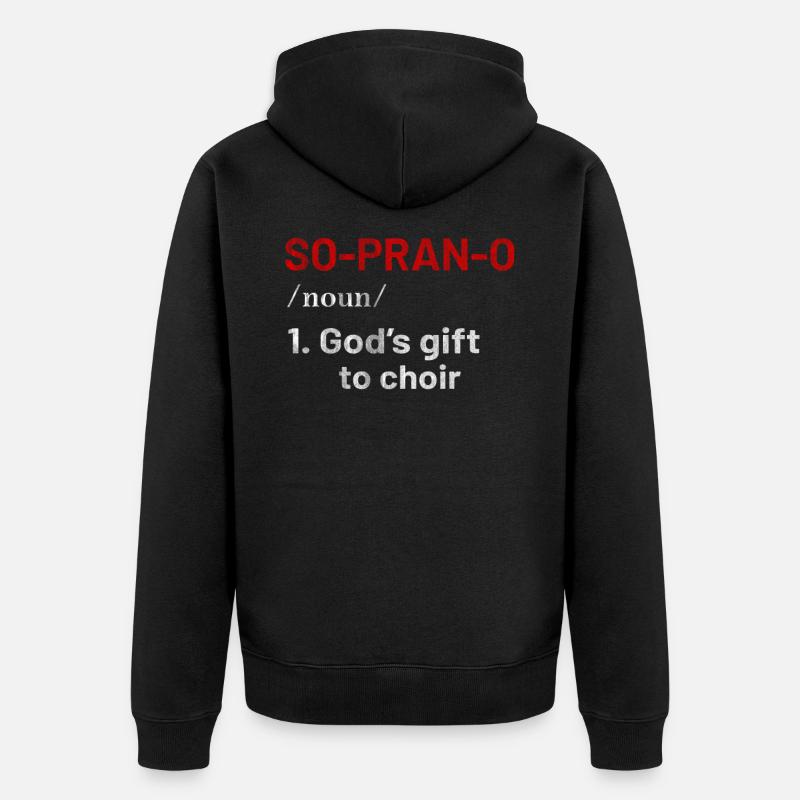 Sopran Stimme - Unisex Premium Bio Zip Hoodie - Schwarz