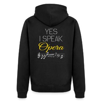 Opera gift idea - Unisex Premium Organic Zip Hoodie - black - Back - Nico (187cm)