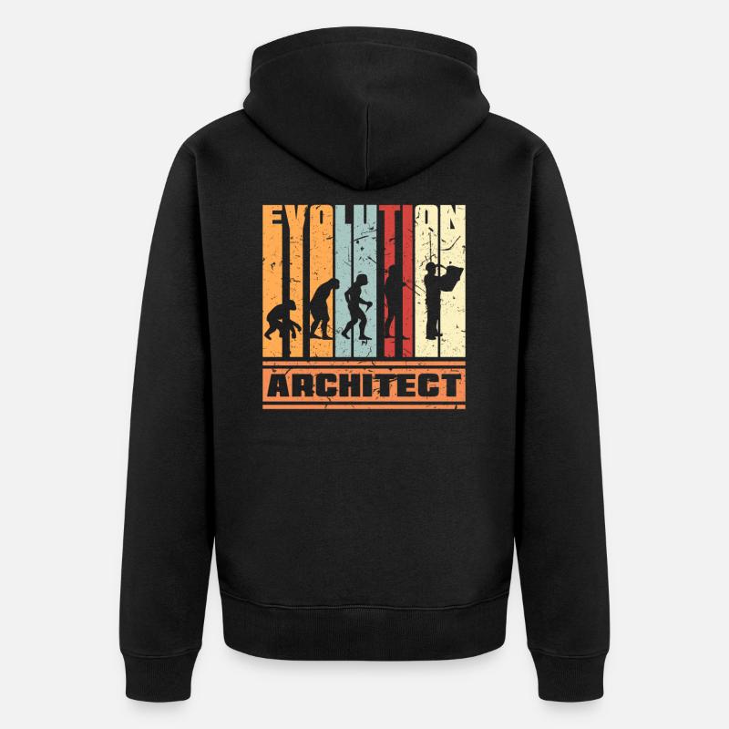 Evolution Architektur - Unisex Premium Bio Zip Hoodie - Schwarz