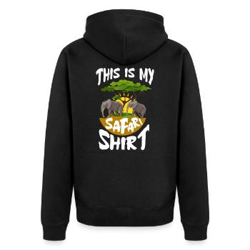Safari Afrika Geschenk Shirt - Wüste Elefant - Unisex Premium Bio Zip Hoodie - Schwarz - Hinten - Nico (187cm)