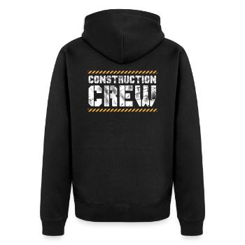Construction worker construction site team - Unisex Premium Organic Zip Hoodie - black - Back - Nico (187cm)