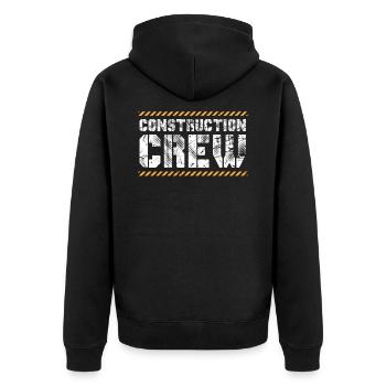 Bauarbeiter - Unisex Premium Bio Zip Hoodie - Schwarz - Hinten - Nico (187cm)