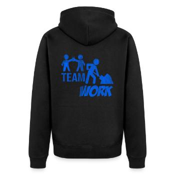 Construction worker construction site teamwork - Unisex Premium Organic Zip Hoodie - black - Back - Nico (187cm)