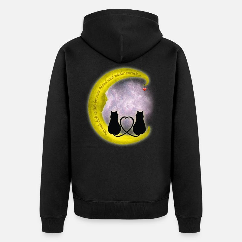 À la lune - Veste à capuche bio Premium Unisexe - noir