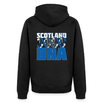 Schottland - Unisex Premium Bio Zip Hoodie - Schwarz - Hinten - Nico (187cm)