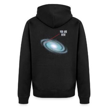 Astronomie galaxie - Veste à capuche bio Premium Unisexe - noir - Dos - Nico (187cm)