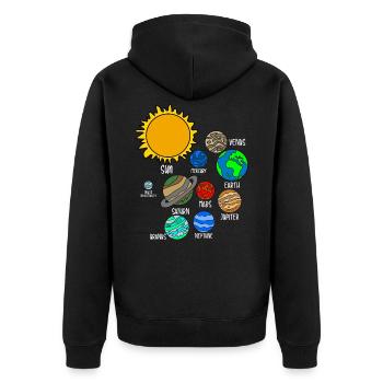 Planète de l'univers - Veste à capuche bio Premium Unisexe - noir - Dos - Nico (187cm)