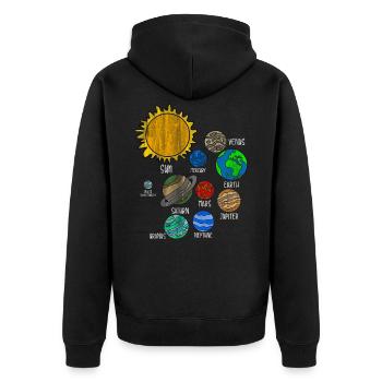 Planète terre - Veste à capuche bio Premium Unisexe - noir - Dos - Nico (187cm)