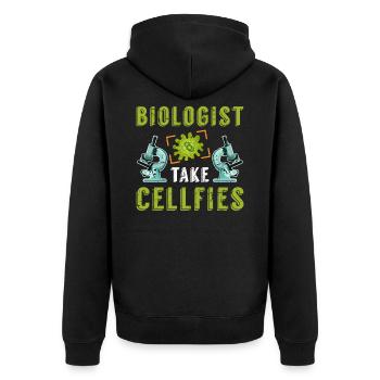 Mikroskop Zellen - Unisex Premium Bio Zip Hoodie - Schwarz - Hinten - Nico (187cm)