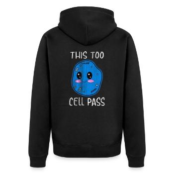 Biologie Zelle - Unisex Premium Bio Zip Hoodie - Schwarz - Hinten - Nico (187cm)