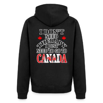 Canada time out - Unisex Premium Organic Zip Hoodie - black - Back - Nico (187cm)