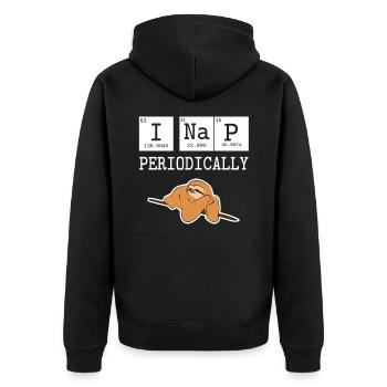 Physics sloth - Unisex Premium Organic Zip Hoodie - black - Back - Nico (187cm)