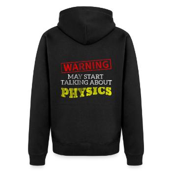 Physics gift - Unisex Premium Organic Zip Hoodie - black - Back - Nico (187cm)