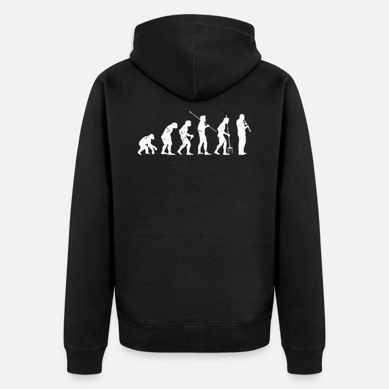 Evolution Klarinette Klarinettisten - Unisex Premium Bio Zip Hoodie - Schwarz