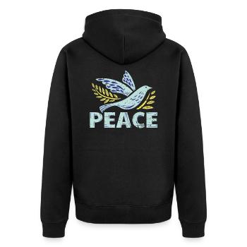 Symbole de la paix - Veste à capuche bio Premium Unisexe - noir - Dos - Nico (187cm)