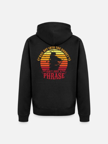 Sunset ship - Unisex Premium Organic Zip Hoodie - black